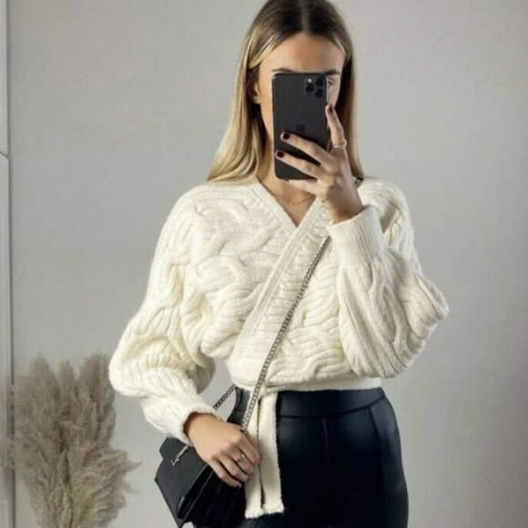 Zara Cable Knit Sweater Jacket - Picture 10 of 14